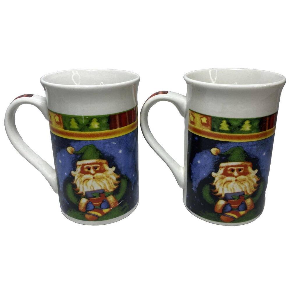 2 Royal Norfolk Santa Claus Tall Coffee Mug Cup Christmas Hot Chocolate Hot Tea